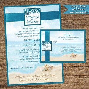 Beach Invitation and Respond Card BCH-04-INV-RC-Digital Download
