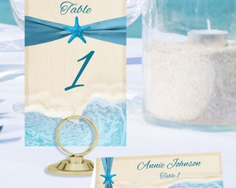 Beach Table Number and Place Cards BCH-01-TNPC-Digital Download