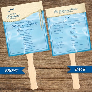 Nautical Fan and Wedding Program BOT-02-FP-Digital Download