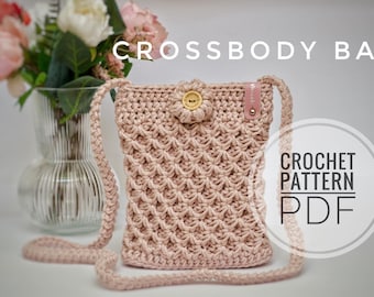 Crochet Crossbody Pattern PDF, Crochet bag Pattern, video tutorial