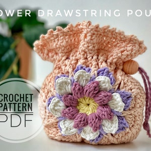 Crochet drawstring pattern | crochet pouch pattern | crochet bag pattern