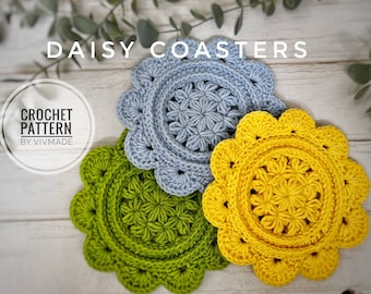 Crochet coasters Pattern PDF | Crochet coaster  | handmade coaster | home deco I Christmas gift