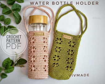 Crochet water bottle holder, Pattern PDF, Crochet bottle holder Pattern, handmade water bottle holder