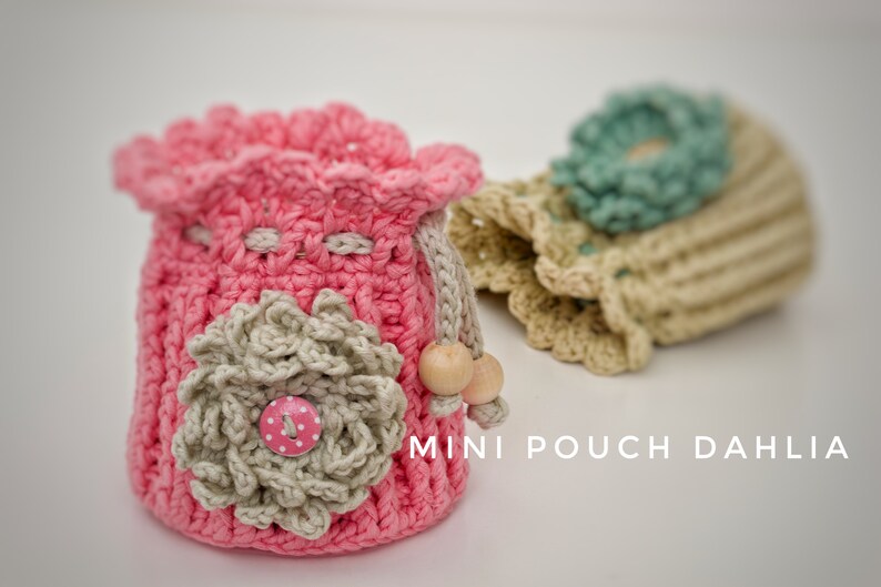 Crochet Drawstring Mini Pouch Pattern PDF Crochet Pouch Etsy