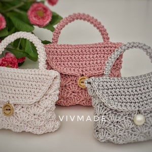 Crochet mini flap Pattern PDF, Crochet pouch Pattern, handmade bag, mini flap image 2