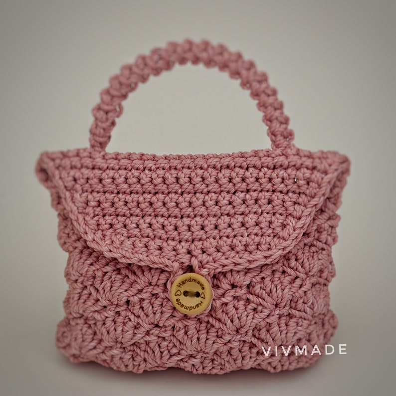 Crochet mini flap Pattern PDF, Crochet pouch Pattern, handmade bag, mini flap image 7