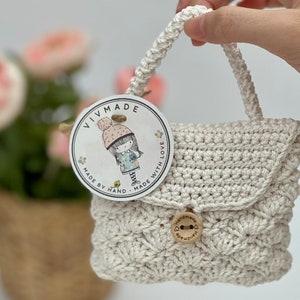 Crochet mini flap handmade gift Christmas gift mini pouch Airpods pouch image 7