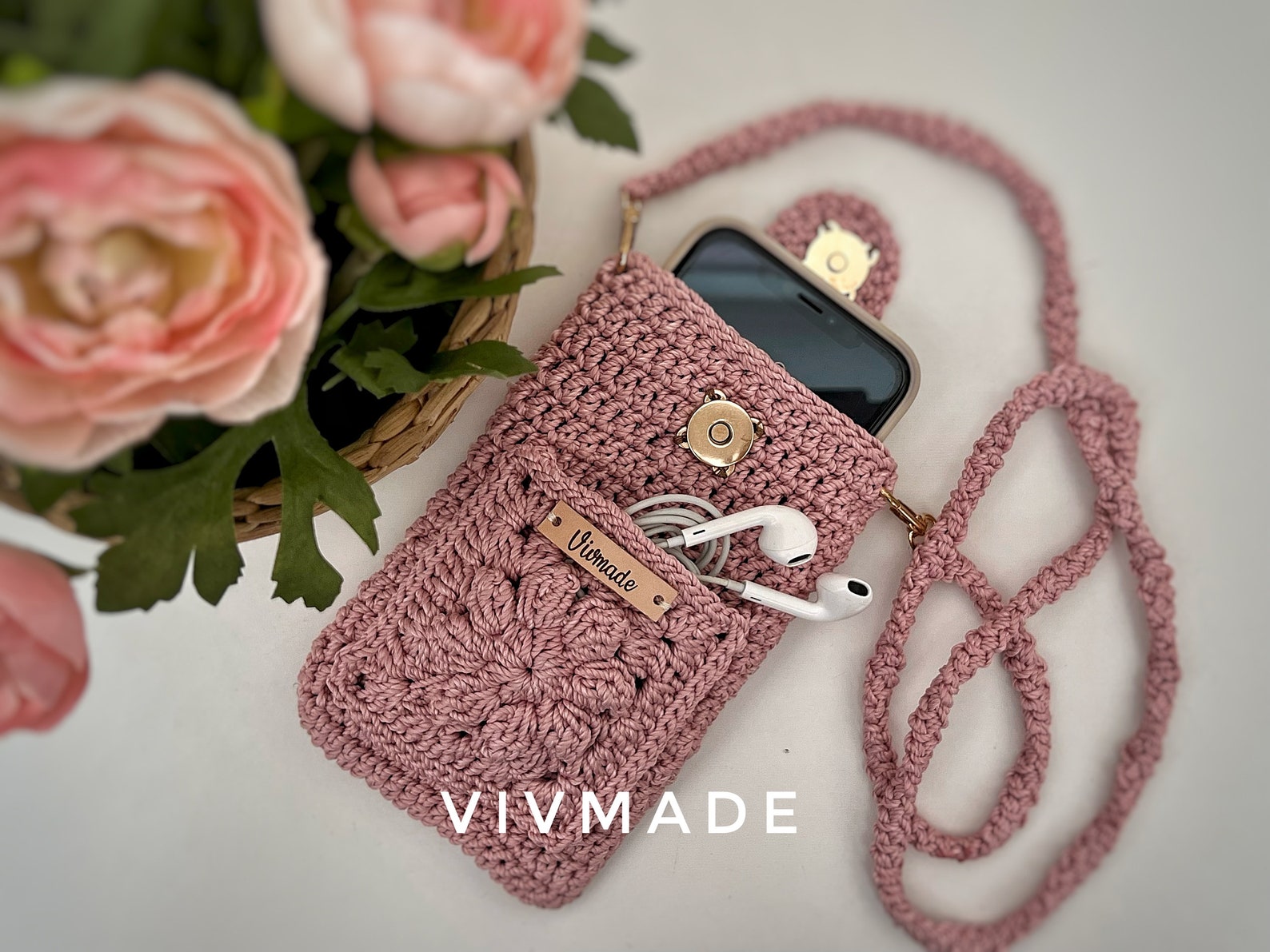 Crochet Phone Bag Pattern PDF Crochet Phone Bag With Pocket - Etsy