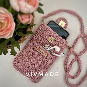 Crochet phone bag Pattern PDF Crochet phone bag with pocket Pattern handmade phone bag Phone pouch image 2