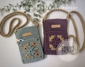 Crochet phone bag with pocket Pattern PDF | Crochet bag | handmade  bag | bag with pocket I Crochet phone bag