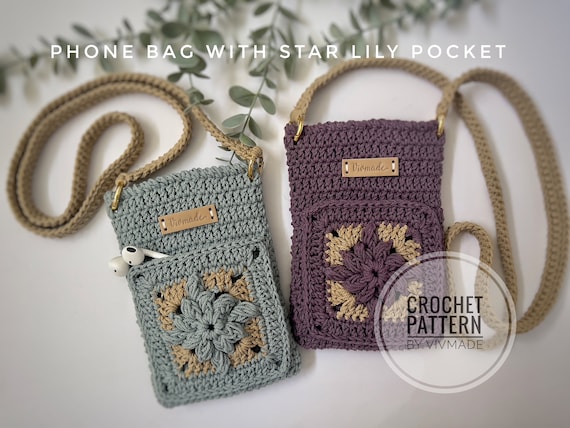 Phone bag with pocket Crochet pattern by Vivmade