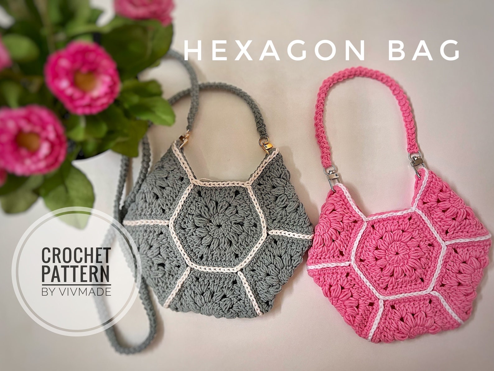 Crochet Hexagon Bag Pattern PDF | Crochet Pouch | Handmade Hexagon Bag ...