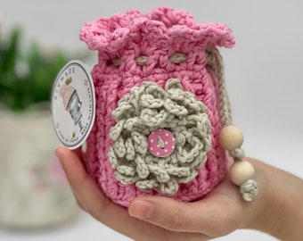 Crochet Mini pouch | crochet drawstring | handmade pouch | Christmas gift | ready to ship