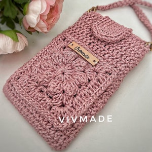 Crochet phone bag Pattern PDF Crochet phone bag with pocket Pattern handmade phone bag Phone pouch image 5