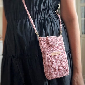 Crochet phone bag Pattern PDF Crochet phone bag with pocket Pattern handmade phone bag Phone pouch image 6