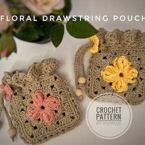 Crochet drawstring pouch Pattern PDF | Crochet pouch | handmade  pouch | Christmas Gift | Crochet pattern | Crochet Gift