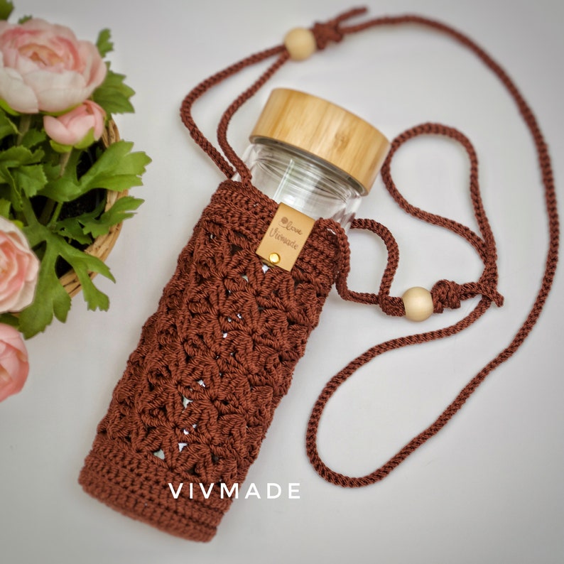 Crochet Water Bottle Holdercrochet Crossbody Bottle Holder Etsy