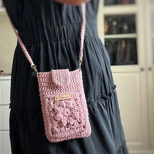 Crochet phone bag Pattern PDF Crochet phone bag with pocket Pattern handmade phone bag Phone pouch image 9