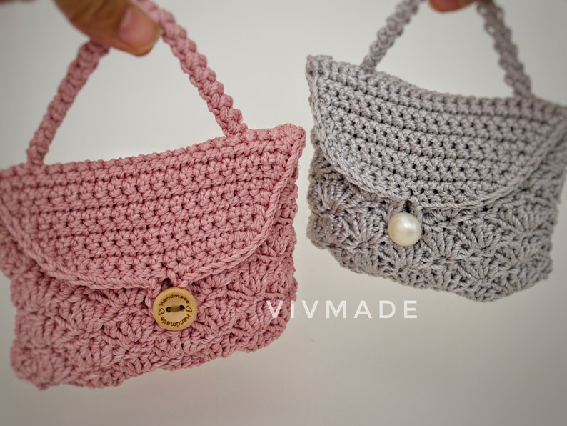 Crochet mini flap Pattern PDF, Crochet pouch Pattern, handmade bag, mini flap image 5