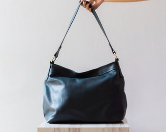 KEI - Navy Hobo Bag (medium), leather hobo bag, leather boho bag, leather shoulder bag, leather sling bag, navy sling bag, navy shoulder bag