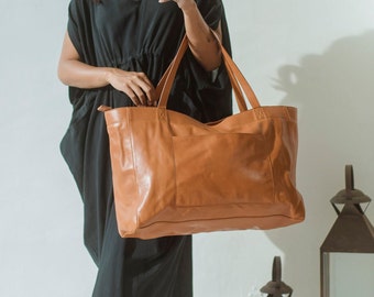 EMMA - the oversized tote bag, leather weekender bag, leather duffel bag, leather hobo bag, leather overnight bag, women leather bag, tote