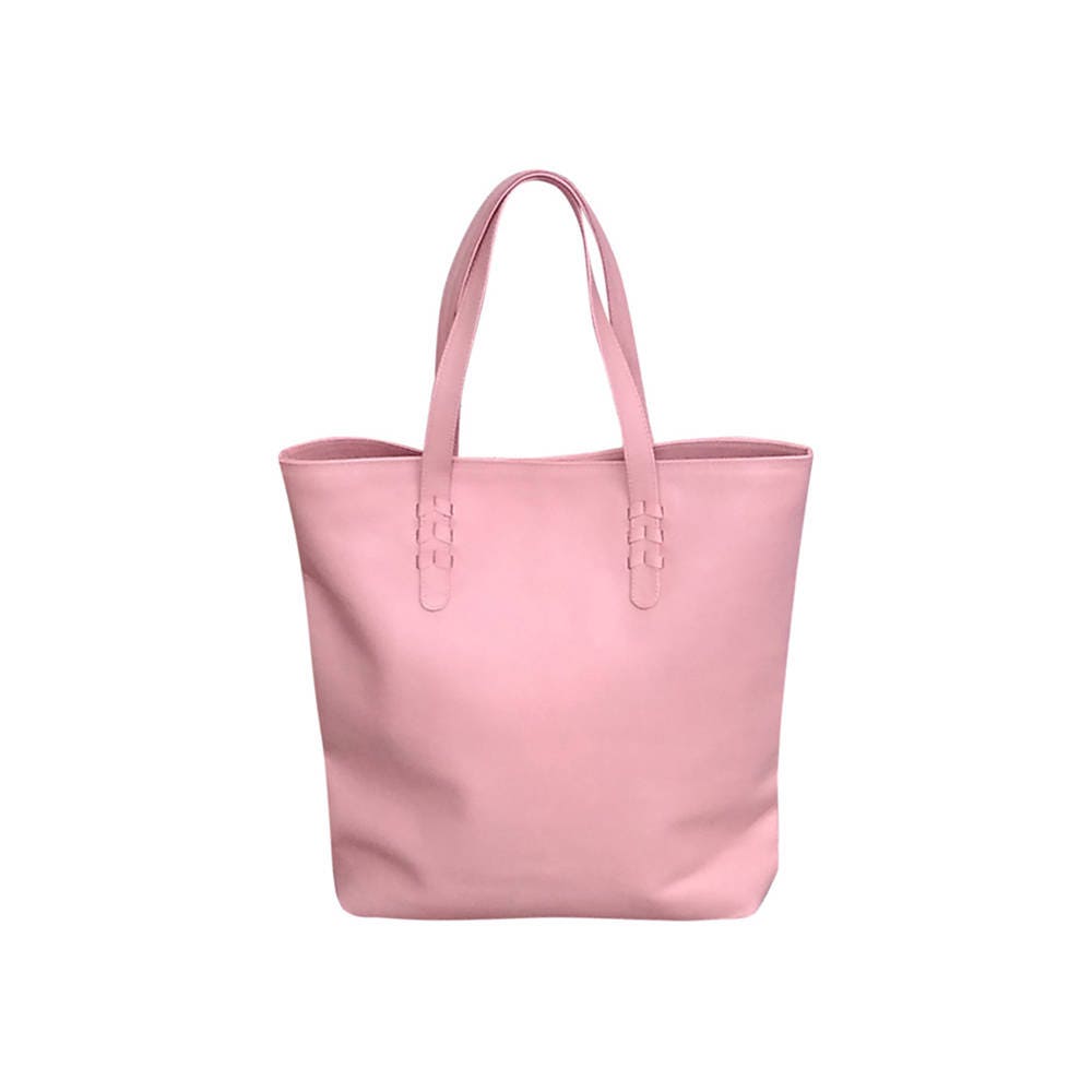 DINDA Carry All Leather Tote Pink Genuine Leather Shopper - Etsy