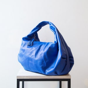 ROYAL BLUE Large hobo Bag, soft leather hobo bag, soft lambskin hobo bag, hobo bag large, leather shoulder bag, genuine leather hobo bag image 2