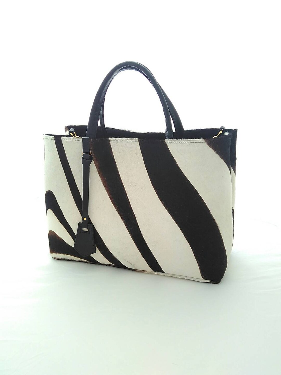 ZEBRA - Calf Hair Handbag, Zebra Handbag, Zebra Tote Bag