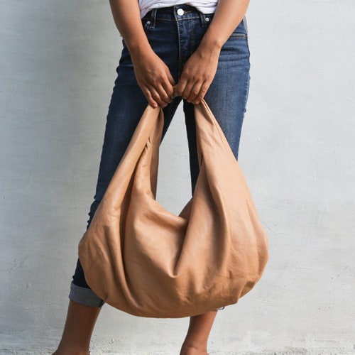 light tan leather bag