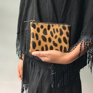 Leopard Big Spot Geldbörse, kleine Geldbörse, Lederaccessoires, Münzbörse, Münzbeutel, Kartenhalter, Animal Print Münzbörse