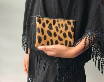 Leopard Big Spot coin purse, small purse, leather accessories, coin wallet, coin pouch, card holder, animal print coin purse