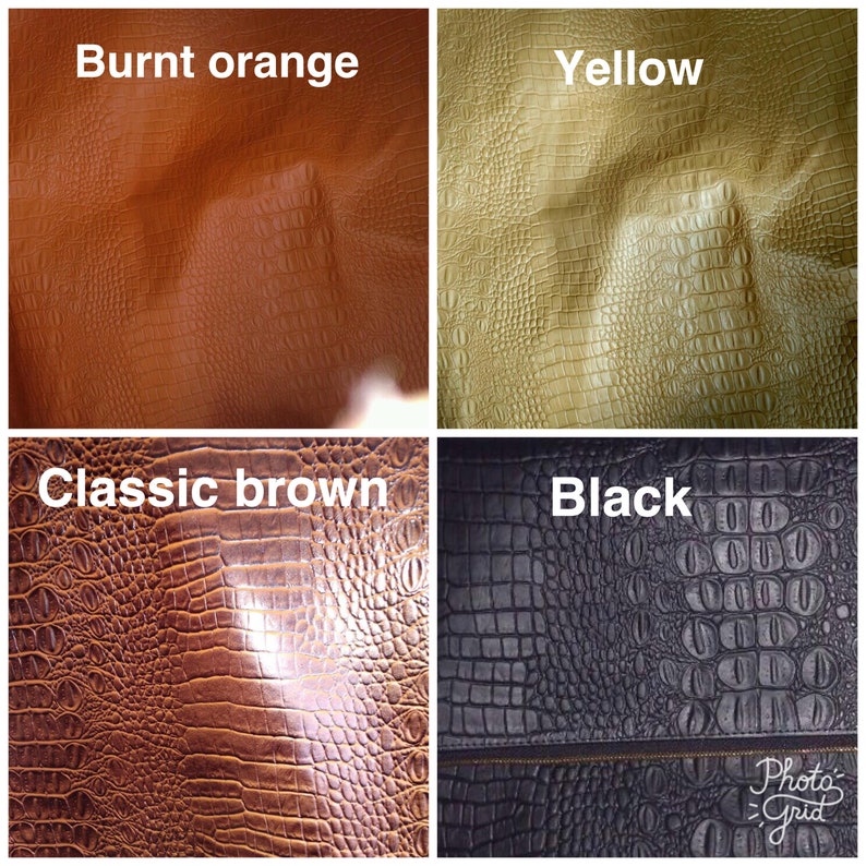 Ana Tote Bag Embossed Croco Pattern Tote Bag, Diaper Bag, Leather Tote, Leather Shopper Bag, Black Croco Pattern image 4