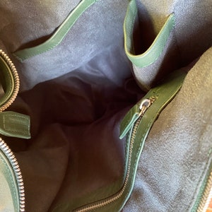 DARK GREEN Large hobo Bag, soft leather hobo bag, soft lambskin hobo bag, hobo bag large, leather shoulder bag, genuine leather hobo bag image 6