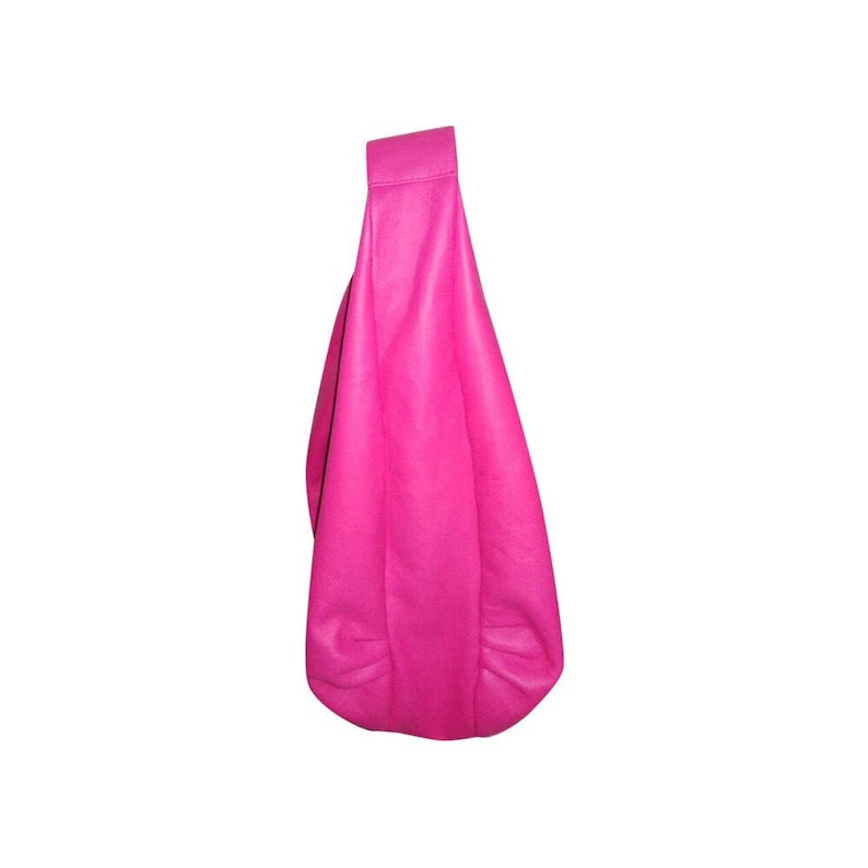 BRIGHT PINK Large hobo Bag, soft leather hobo bag, soft lambskin hobo bag, hobo bag large, leather shoulder bag, genuine leather hobo bag image 5