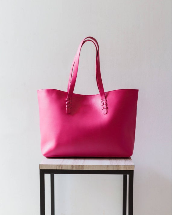 pink genuine leather handbags