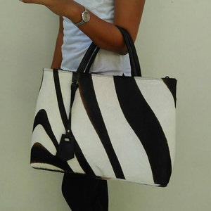ZEBRA - Calf Hair Handbag, Zebra Handbag, Zebra Tote Bag, Animal Print ...