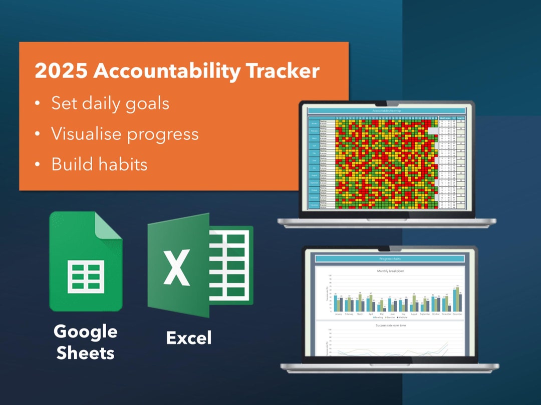 2025 Accountability Tracker: Habit Building Tool for Excel and Sheets ...