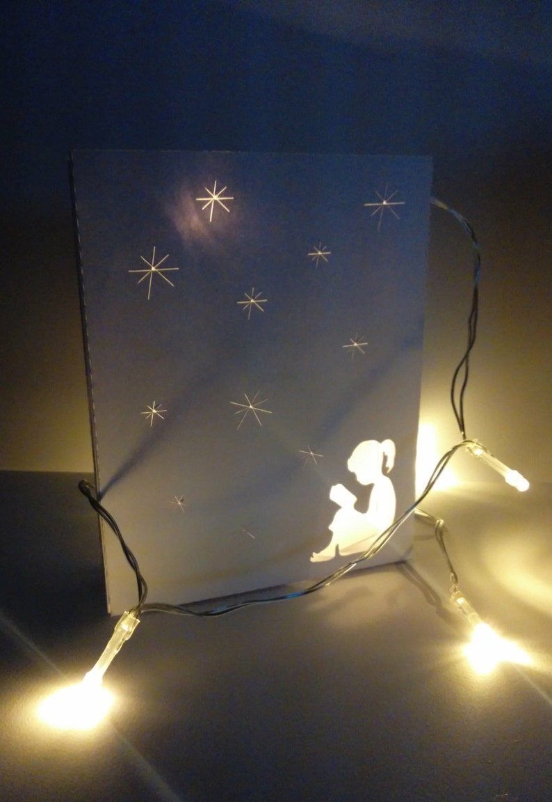 Paper Lantern Light Silhouette and Stars String Lights Etsy