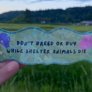 Dont Breed or Buy While Shelter Animals Die Holographic Sticker