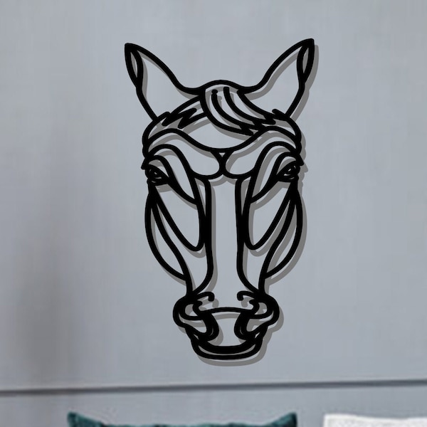 Geometric Horse Head Art - Wooden Laser Cut Wall Art