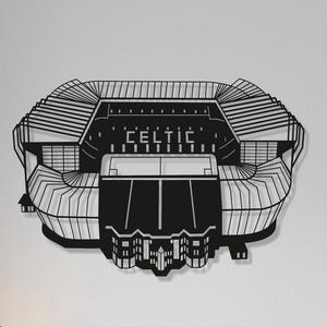 Parkhead Stadium Wood Wall Art - Celtic Park Silhouette - Celtic Football Ground