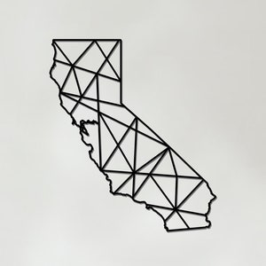 Geometric California Art - Wooden State Wall Art - California Gift