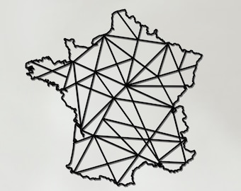 Geometric France Art - Wooden Country Wall Art - France Gift