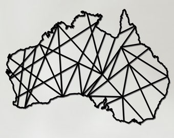 Geometric Australia Art - Wooden Country Wall Art - Cadeau australie