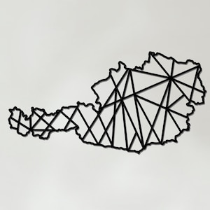 Geometrische Österreich Kunst - Holz Land Wandkunst - Österreich Geschenk