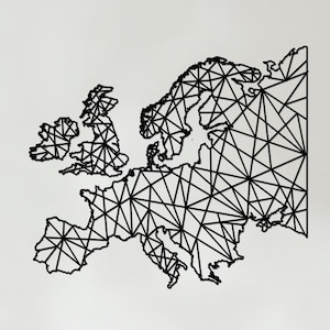 Geometrische Europakunst - Houten landelijke muurkunst - Europa cadeau