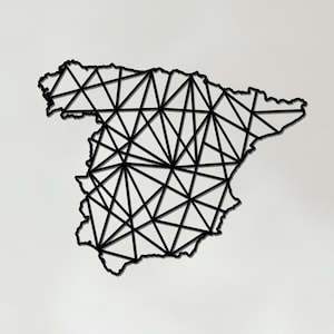Arte geométrico español - Arte mural rústico de madera - Regalo de España