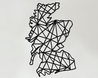 Geometric Scotland Art - Wooden Country Wall Art - Scotland Gift