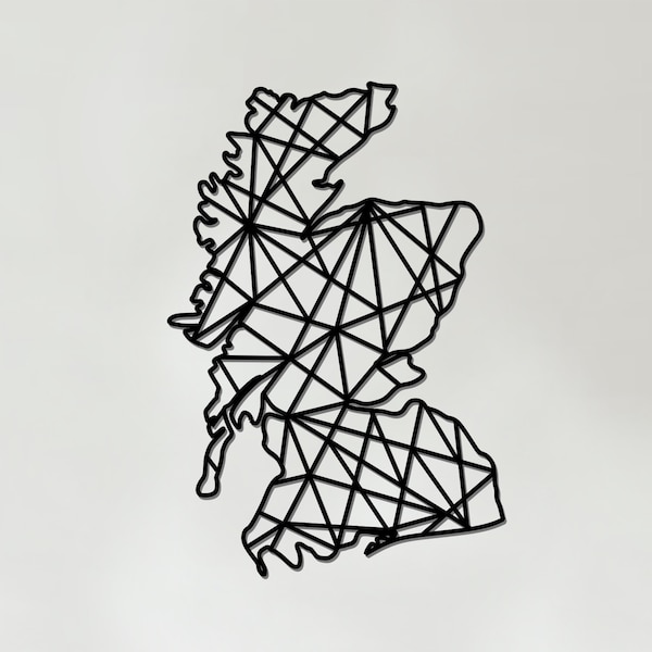 Geometric Scotland Art - Wooden Country Wall Art - Cadeau de l’Ecosse