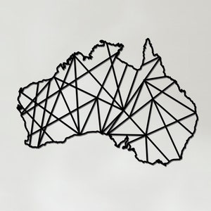 Geometrische Australien Kunst - Hölzerne Land Wandkunst - Australien Geschenk